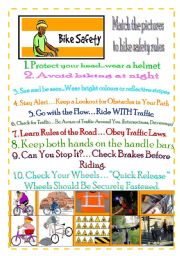 English Worksheet: BIKE SAFETY