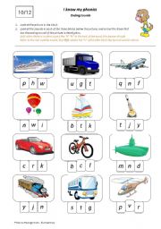 English Worksheet: I Know My Phonics: Ending Sounds 10/12