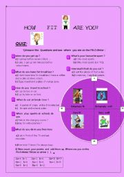 English Worksheet: Are you fit?