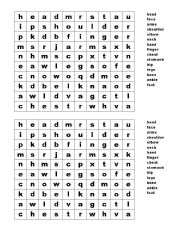 English worksheet: sopa de letras partes del cuerpo