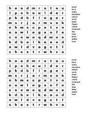 English Worksheet: sopa de letras partes del cuerpo