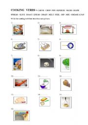 English Worksheet:  Match picture with cooking verb