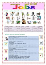 English Worksheet: JOBS 
