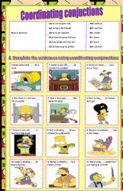 English Worksheet: coordinating conjucntions-simpsons
