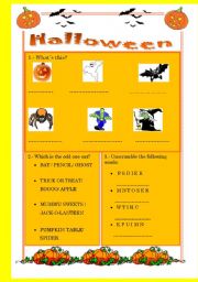 English worksheet: Halloween