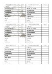 English Worksheet: Simple Present of BE FInd Someone Who chart