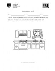 English Worksheet: Describe and draw