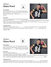 Hines Ward jigsaw biography - Past tense questions