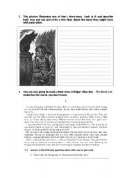 English Worksheet: Edgar Allan Poe The Black Cat 2