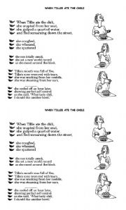 English Worksheet: When Tillie Ate the Chilli - Poetry