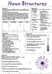 English Worksheet: Noun structures. practicing exercises.