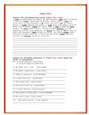 English Worksheet: Simple Past