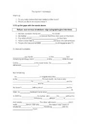 English worksheet: Article about the astronaut