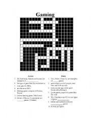 English worksheet: Gaming