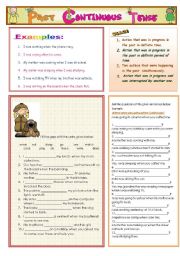 English Worksheet: Past continuous with activites
