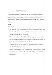 English worksheet: telepathy game