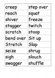 English Worksheet: mimable action verbs