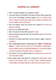 English Worksheet: Liverpool F.C. Webquest