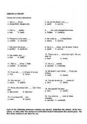 English Worksheet: Adjective or Adverb???