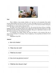 English Worksheet: Reading Comprehension and practice Composition