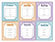 English Worksheet: Taboo Cards Set 1 of 5