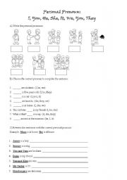 English Worksheet: Personal Pronouns