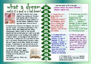 English Worksheet: what a dream