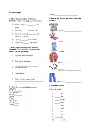 English Worksheet: Elementary grammar test for revision