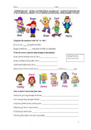 English Worksheet: Physical and psychological description