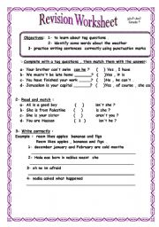 English worksheet: short question