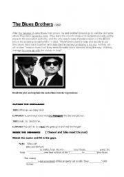 English Worksheet: Blues Brothers