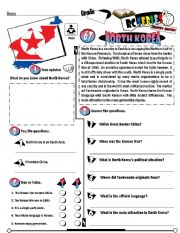 English Worksheet: RC Series_Level 01_Country Edition_68 North Korea (Fully Editable + Key)