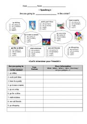 English Worksheet: future tense-conversation practice