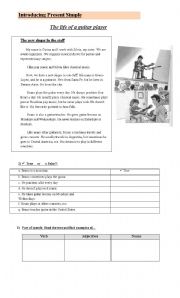 English Worksheet: Present Simple - The life of a Guitar Player