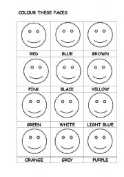 English Worksheet: COLOURS