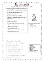 English Worksheet: Free Conversation