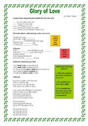 English Worksheet: Glory of Love - Peter Cetera