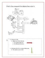 English worksheet: objects