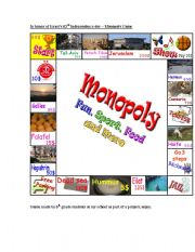 English Worksheet: Monopoly in honor of Israels Independence day