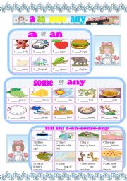 English Worksheet: a-an-some-any