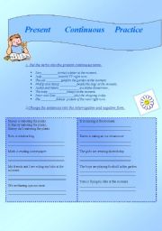 English Worksheet: PRESENT CONTINUOUS