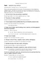 English Worksheet: capitalization