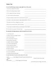 English Worksheet: Tences exercises