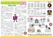 English Worksheet: Culture and history magazine (3) - Henry VIII - Past Simple