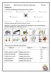 English Worksheet: shopping in Edinburgh