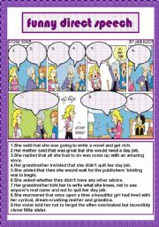 English Worksheet: funny direct speech