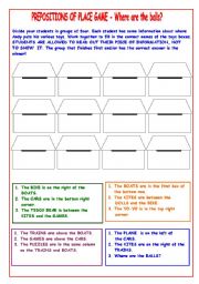 PREPOSITIONS OF PLACE GAME