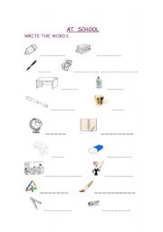 English worksheet: AT SCHOOL