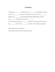 English Worksheet: a terrible day