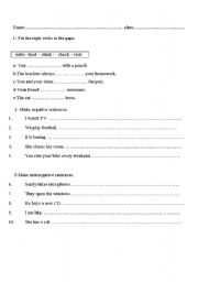 English Worksheet: Simple Present Tense
